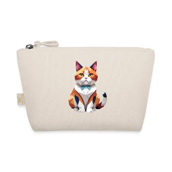 Cat Playful Adorable Fun Animal Colorful Geometric - Organic Pouch - nature - Front
