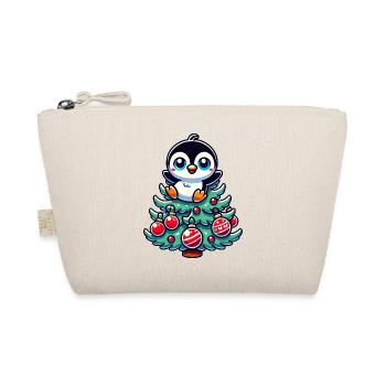 Lustiger Pinguin Tannenbaum Weihnachtsfest - Bio-Täschchen - Natur - Vorne