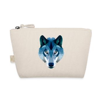 low polygon wolf in blue and white - Organic Pouch - nature - Front