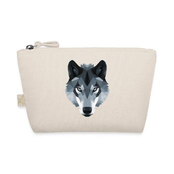 Wolf head low polygon in black and white - Organic Pouch - nature - Front
