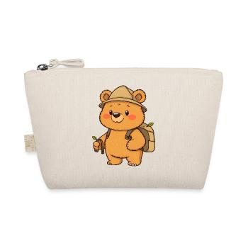 Abenteuerlustiger Teddybär Entdecker mit Rucksack - Bio-Täschchen - Natur - Vorne