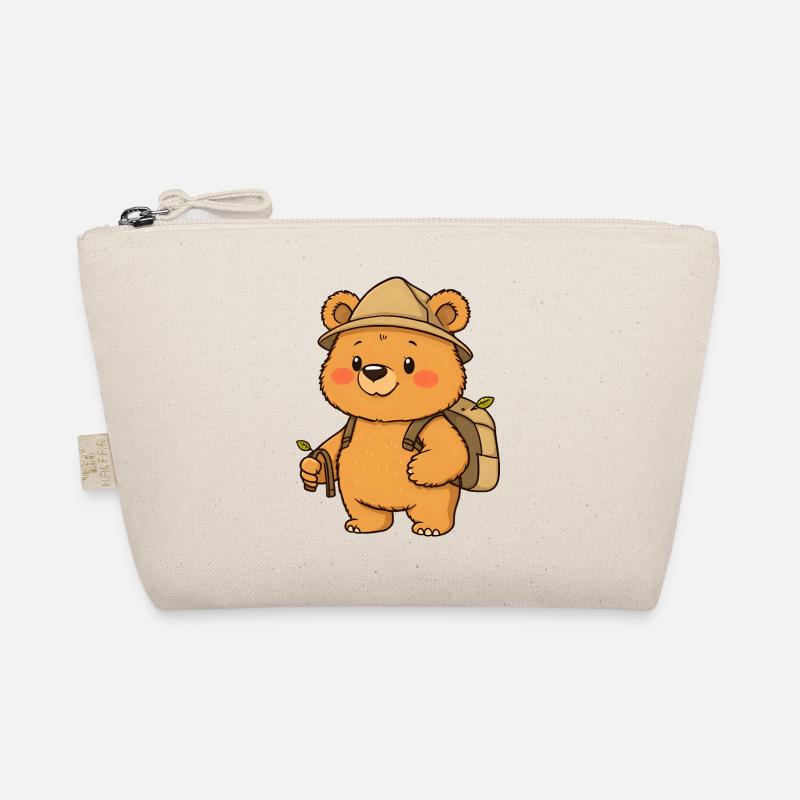 Abenteuerlustiger Teddybär Entdecker mit Rucksack Bio-Täschchen