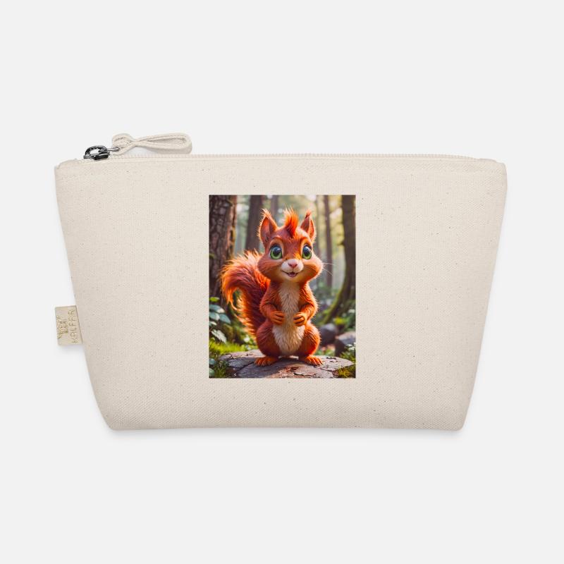 Super süße Tiere im Wald – rotes Eichhörnchen Bio-Täschchen