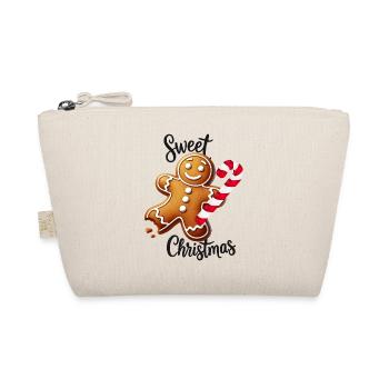 Cheerful gingerbread man with candy cane - Organic Pouch - nature - Front