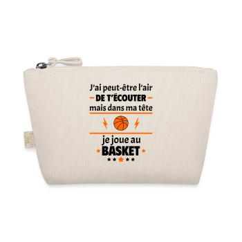 Dans ma tête je joue au basket, cadeau noël - Trousse biologique - nature - Devant