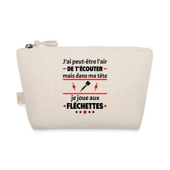 Dans ma tête je joue aux fléchettes, cadeau noël - Trousse biologique - nature - Devant