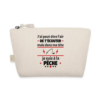 Dans ma tête je suis à la pêche, cadeau noël - Trousse biologique - nature - Devant