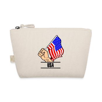 Flag USA fist text USA - Organic Pouch - nature - Front