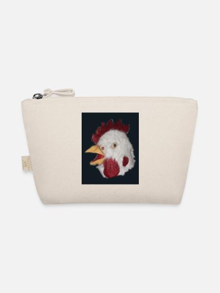 Goggel Hahn Rooster - Bio-Täschchen - Natur