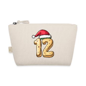 12 Zahl Weihnachten Keks - Bio-Täschchen - Natur - Vorne