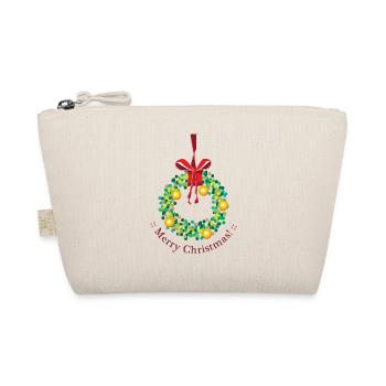 Merry Christmas ! Merry Christmas 2024 Wreath - Organic Pouch - nature - Front