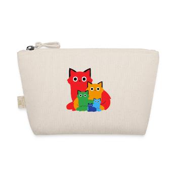 Family of Colorful and Playful Cats - Organic Pouch - nature - Front