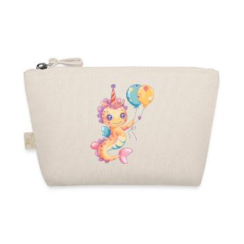 Seahorse Birthday Comic Cute - Organic Pouch - nature - Front
