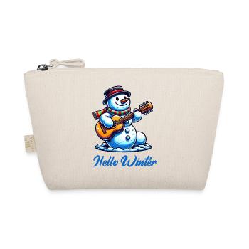 schneemann gitarre winter - Bio-Täschchen - Natur - Vorne