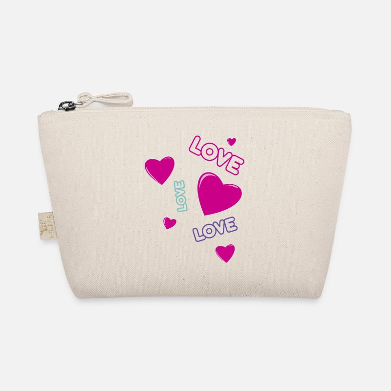 Cute pink Hearts and Love - romantic design Organic Pouch