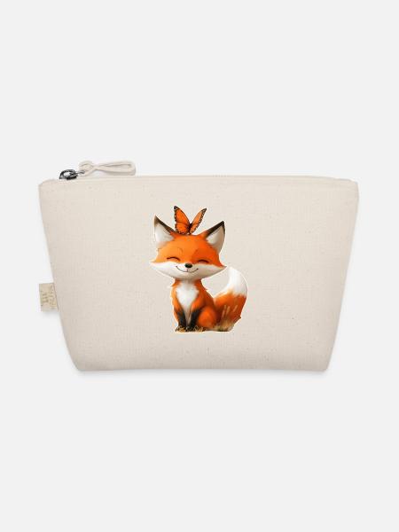 Fox with Butterfly - Organic Pouch - nature - Front