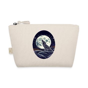 Geometric Wolf and Full Moon - Organic Pouch - nature - Front