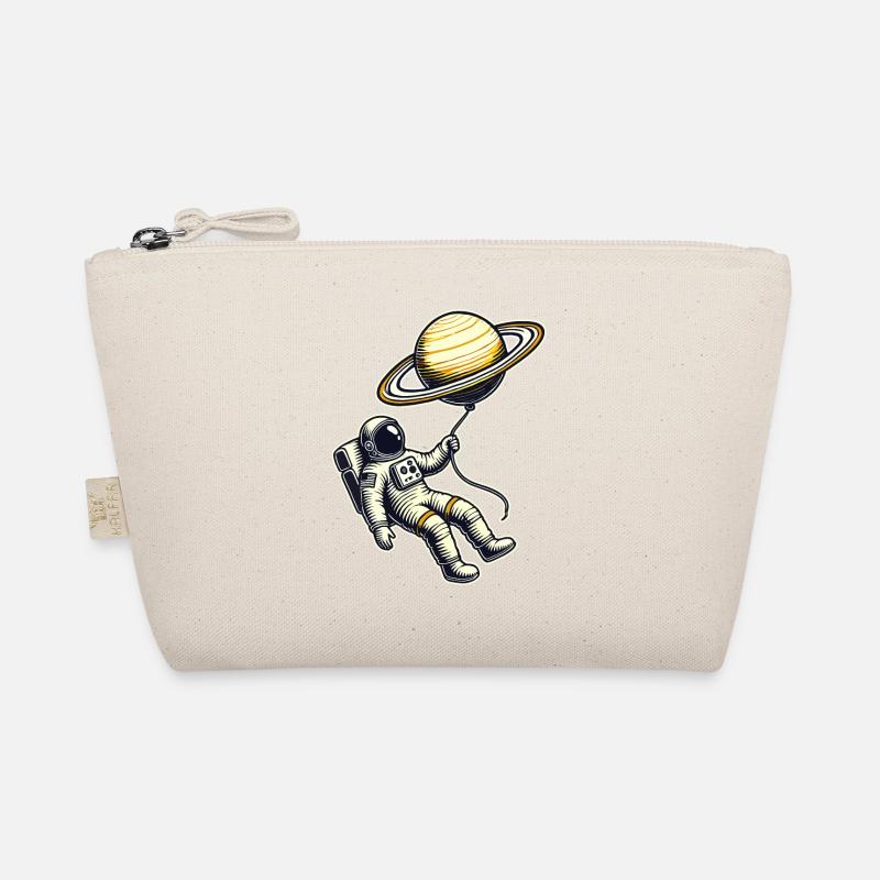 Schwebend mit Saturn – Astronaut Ballon Design Bio-Täschchen