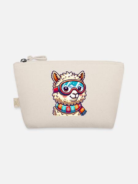 Lama Comic Skibrille - Bio-Täschchen - Natur - Vorne