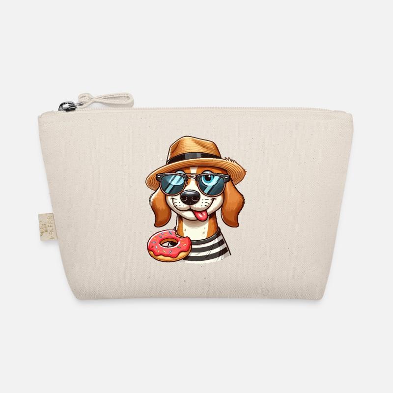 Dog with a donut - Organic Pouch - nature
