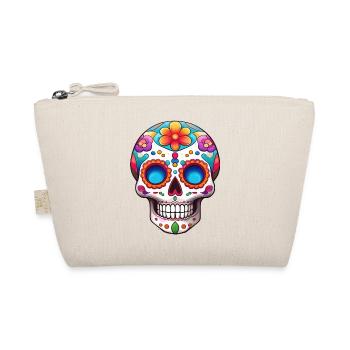 Vibrant Sugar Skull Floral Mexican - Organic Pouch - nature - Front