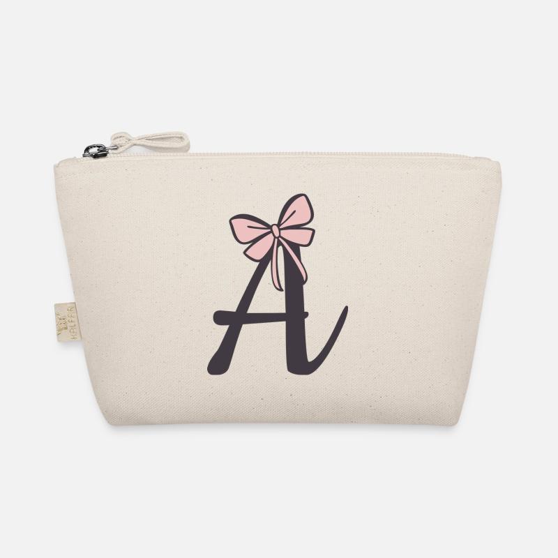 Initial letter A ribbon Organic Pouch