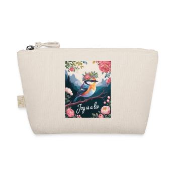 Floral Bird Joy Is a Lie Aesthetic Humor Design - Organic Pouch - nature - Front