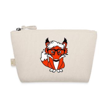 Fox Nerd Horn-rimmed Glasses Geek Smart Intelligent Cool - Organic Pouch - nature - Front