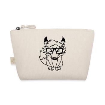 Fox Nerd Horn-rimmed Glasses Geek Smart Intelligent Cool - Organic Pouch - nature - Front