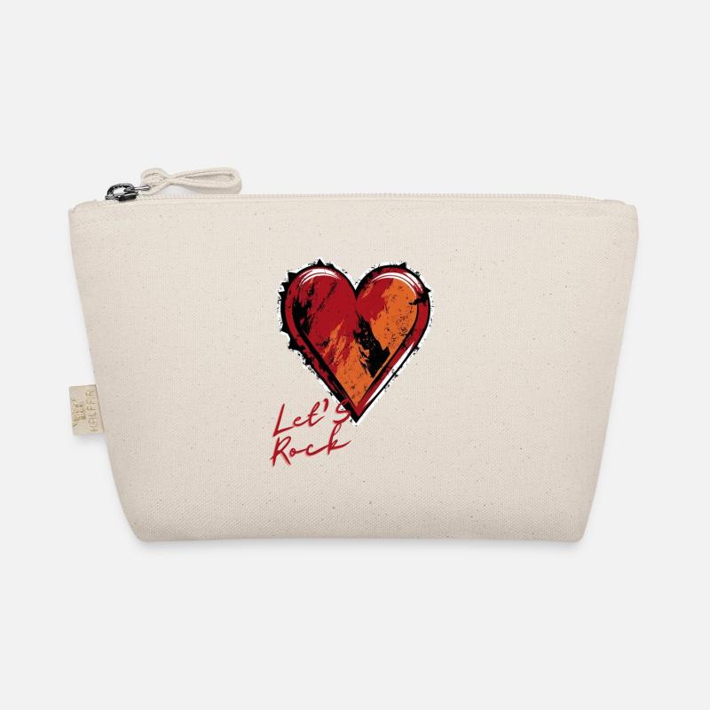 Herz - Lets Rock - Valentinstag und Freundschaft - Bio-Täschchen - Natur