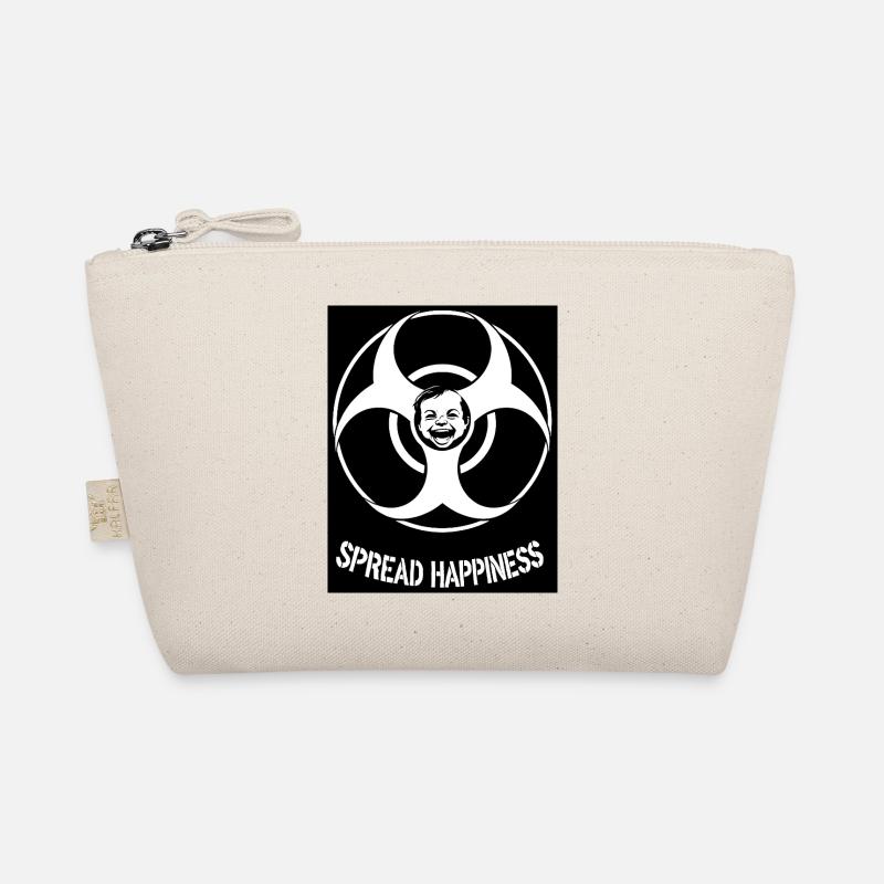 SpreadHappiness schwarzer Hintergrund Bio-Täschchen