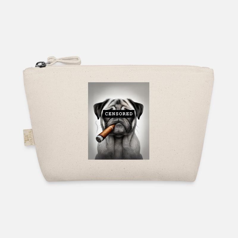 Censored Pug with Cigar Organic Pouch