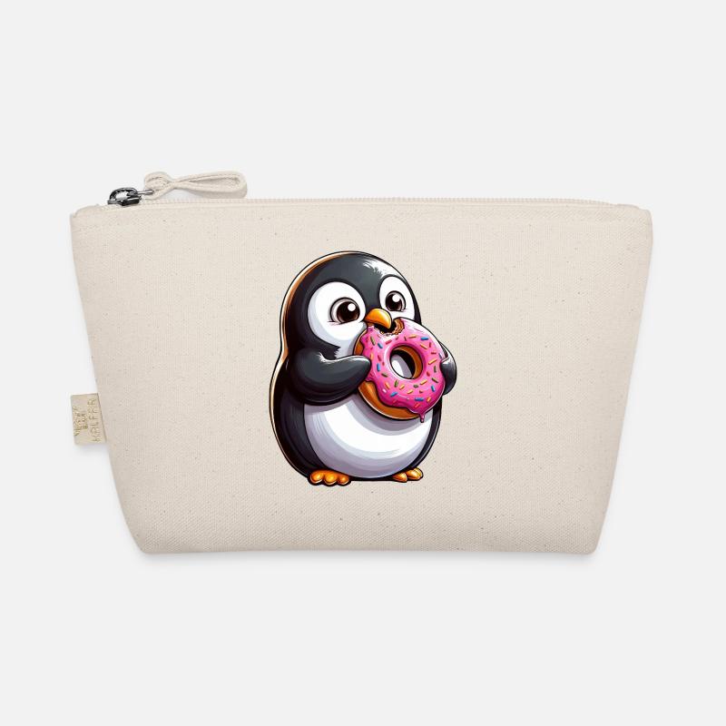 Mignon pingouin beignet dessin animé Crazy Candy Trousse biologique