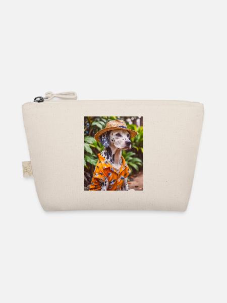 Dalmatian Hawaiian Shirt holiday - Organic Pouch - nature - Front