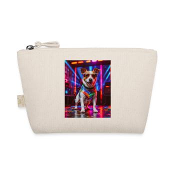 super cute dog fashion victim Jack Russel Terrier - Organic Pouch - nature - Front
