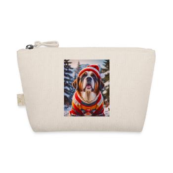 super cute dogs fashion victims Saint Bernard xmas - Organic Pouch - nature - Front