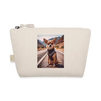super cute dogs fashion victims Chihuahua biker - Organic Pouch - nature - Front