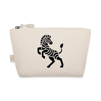 Zebra Silhouette Art Piece Minimal Design - Organic Pouch - nature - Front