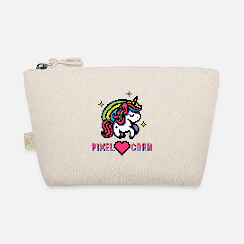 Pixel Unicorn Unicorn Einhorn Regenbogen Bio-Täschchen