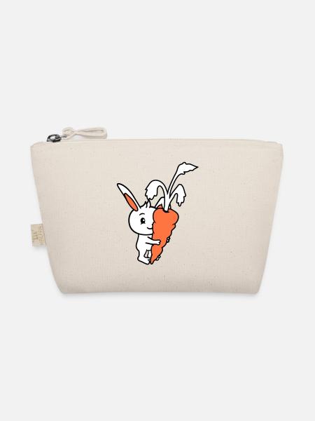 Bunny Big Huge Carrot Carrot Love Hunger Yummy - Organic Pouch - nature - Front