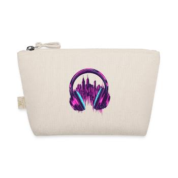 Headphones - Pink Skyline City - Organic Pouch - nature - Front