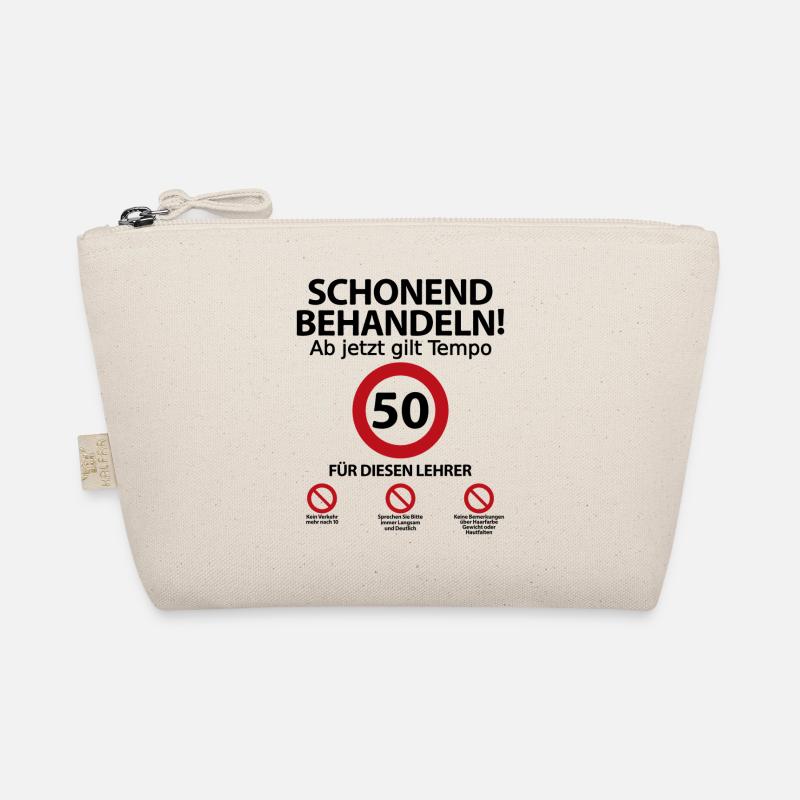 50. Geburtstag Lehrer mit Spruch - Bio-Täschchen - Natur