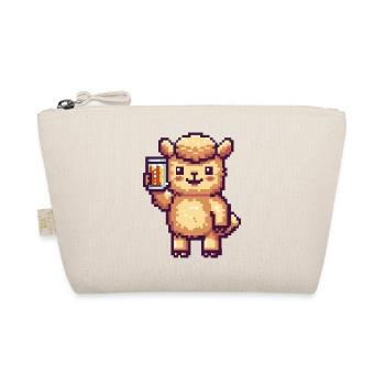 Alpaka Llama Pixel Bier - Bio-Täschchen - Natur - Vorne