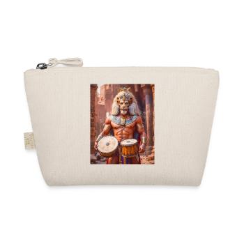 Bes, dwarf god with lion mane, dancing joyfully - Organic Pouch - nature - Front