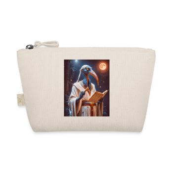 Thoth, ibis-headed god, holding a scroll - Organic Pouch - nature - Front