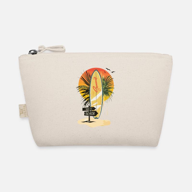 Surfboard Sunset – Palmen, Sommer & Strand Bio-Täschchen
