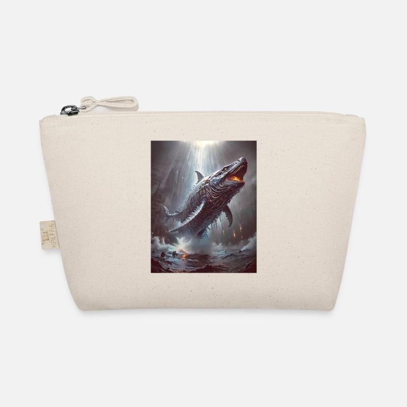 Bake-kujira Skeletal ghost whale gliding through m Organic Pouch