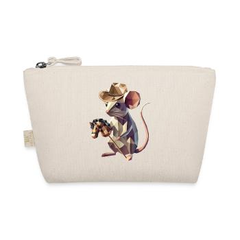 Cowboy Mouse with Hobby Horse - Organic Pouch - nature - Front