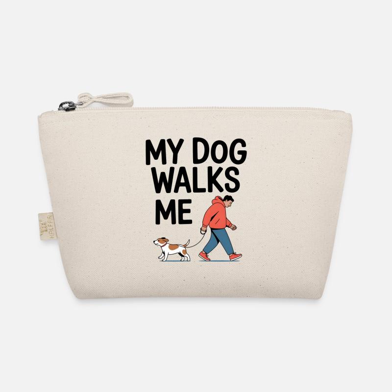 My Dog Walks Me - Bio-Täschchen - Natur