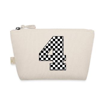 Number 4 checkered - Organic Pouch - nature - Front
